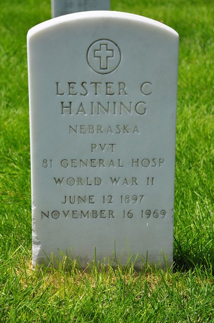 Haining, Lester - Tombstone