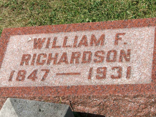 Richardson, William F. tombstone.